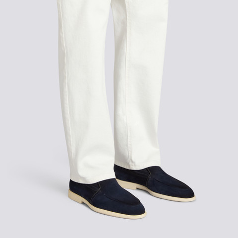 Men's blue suede loafer - Santoni - 2