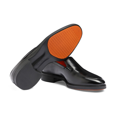 Schwarze Loafer Easy für Herren aus Leder - Santoni - 4