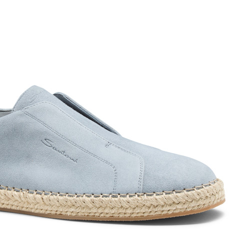 Espadrillas da uomo in suede azzurro - Santoni - 6