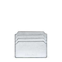 Silver laminated leather credit card holder - Santoni - 1