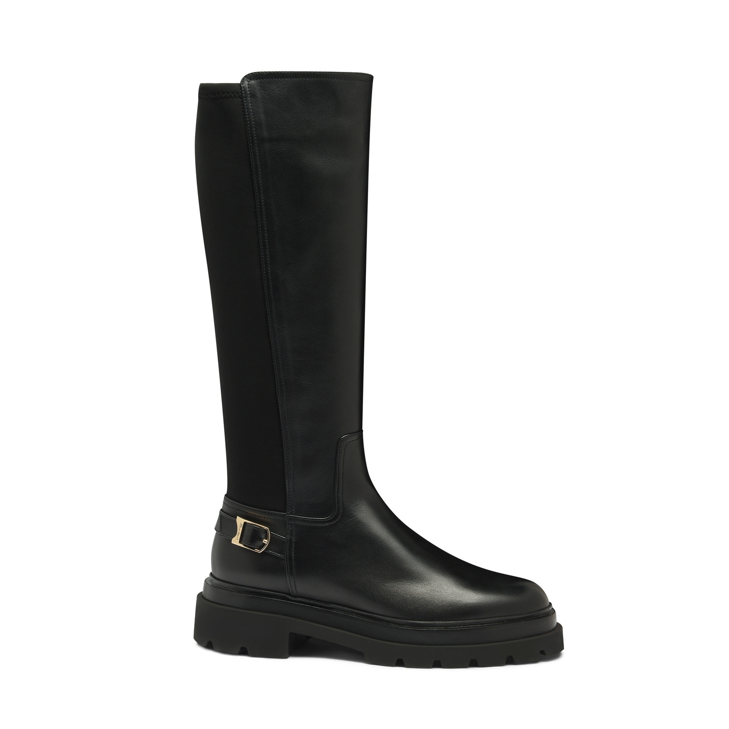 Santoni Stivale da donna in pelle nera