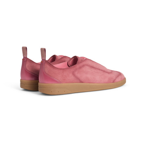 Women's pink suede sneaker - Santoni - 3