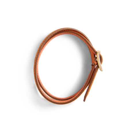 Orange tumbled leather bracelet - Santoni - 2