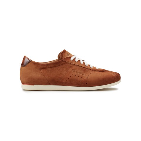 Women's brown suede sneaker - Santoni - 1