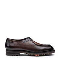 Men's dark brown leather lace-up shoe - Santoni - 1