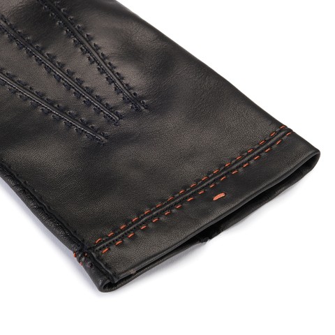 Black leather gloves - Santoni - 2