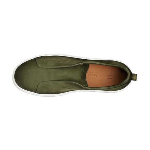 Gr&uuml;ne Slip-on-Sneakers f&uuml;r Herren aus Wildleder - Santoni - 4