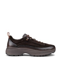 Men's dark brown leather and suede Easy Bounce Mountain sneaker - Santoni - 1