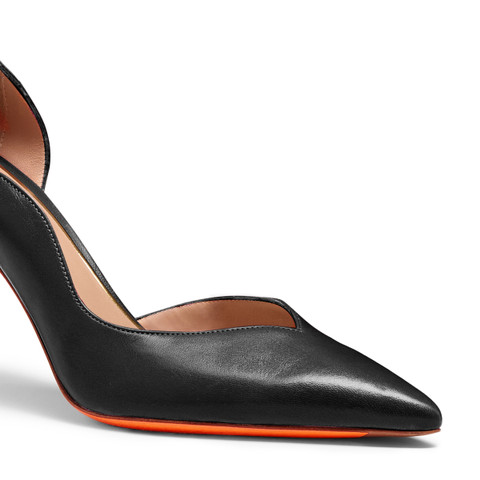 Women's black leather high-heel pump - Santoni - 6