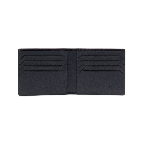 Blaues Portemonnaie aus getrommeltem Leder - Santoni - 3