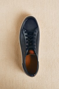 Men's blue leather Santoni Off-duty sneaker - Santoni - editorial