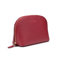 Burgundy tumbled leather pouch - Santoni - 2