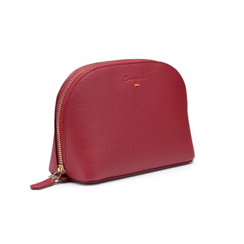 Burgundy tumbled leather pouch - Santoni - 2