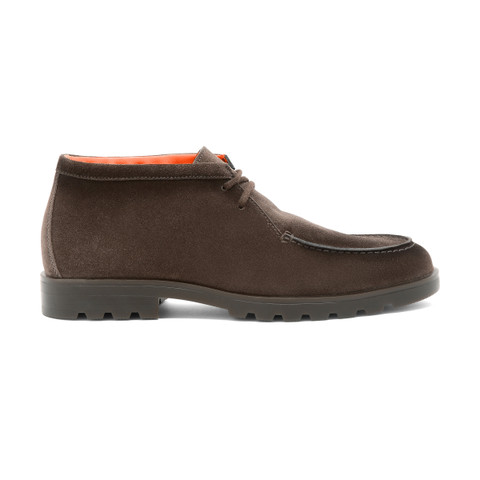 Men's dark brown suede desert boot - Santoni - 1