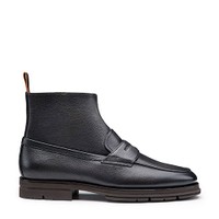 Men's grey tumbled leather Carlo Ice ankle boot - Santoni - 1
