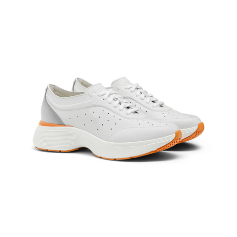 Women's white leather Easy Bounce sneaker - Santoni - 3