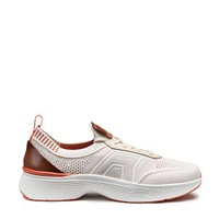 Men's white stretch knit Easy Bounce sneaker - Santoni - 1