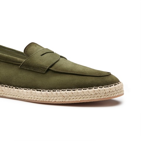 Men's green suede espadrillas - Santoni - 5