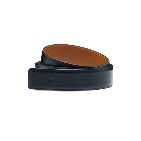Sangle de ceinture en cuir bleu - Santoni - 1