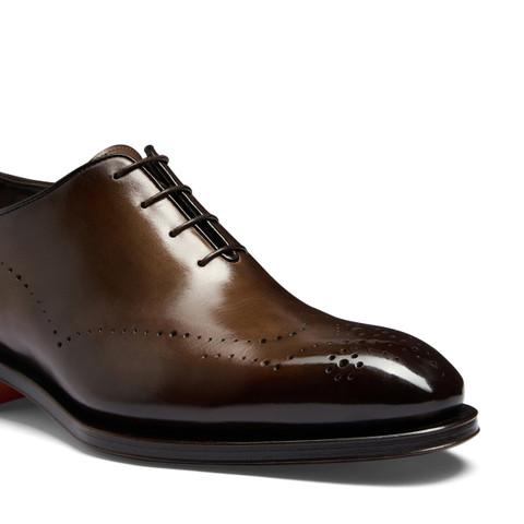 Men's dark brown leather Oxford shoe - Santoni - 6