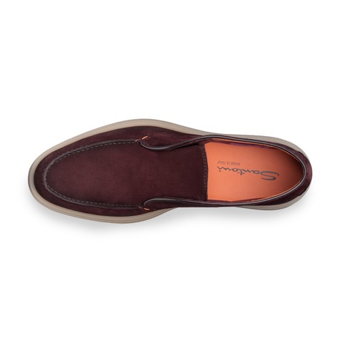 Men's burgundy suede desert boot - Santoni - 4