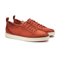 Men's orange nubuck Santoni Off-duty sneaker - Santoni - 2