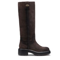 Women's dark brown suede Easy boot - Santoni - 1