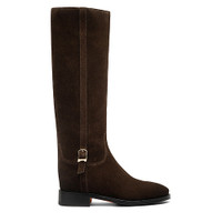 Women's dark brown suede boot - Santoni - 1