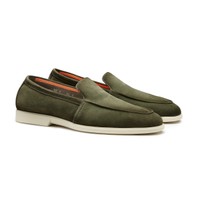 Mocassino da uomo in suede verde - Santoni - 2