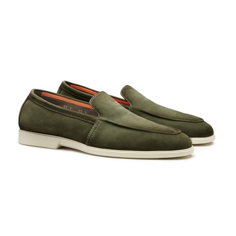 Men's green suede loafer - Santoni - 2