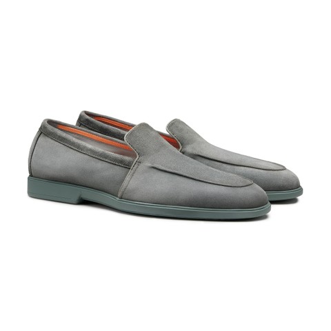 Mocassino da uomo in suede verde - Santoni - 2