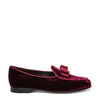 Men's burgundy velvet Andrea loafer - Santoni - 1