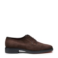 Men's dark brown suede Easy lace-up - Santoni - 1