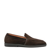 Men's dark brown suede loafer - Santoni - 1