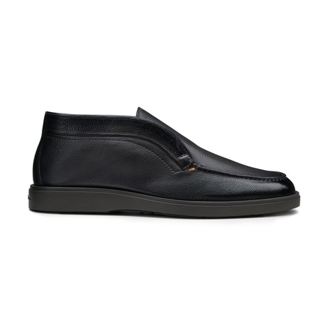 Men's grey tumbled leather desert boot - Santoni - 1