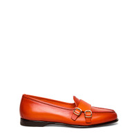 Mocassin Andrea à double boucle en cuir orange pour femme - Santoni - 1