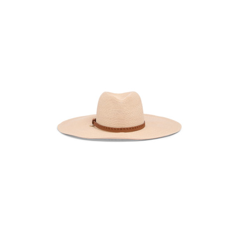 Women's beige raffia boater hat - Santoni - 1
