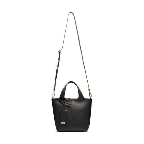 Black tumbled leather handbag - Santoni - 5