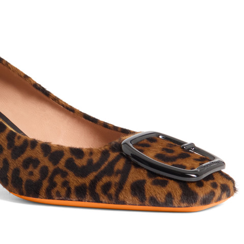Women's animal-print cavallino mid-heel pump - Santoni - 5