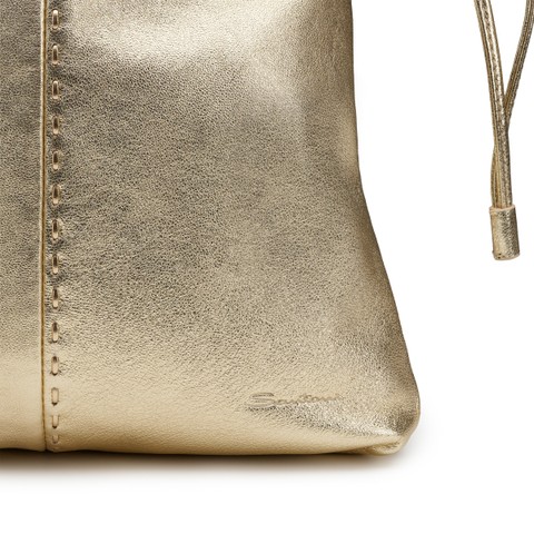 Gold leather crossbody bag - Santoni - 5