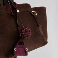 Burgundy woven leather sphere charm - Santoni - 2