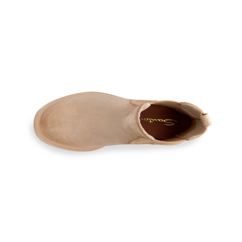 Women's beige suede Easy Bubble ankle boot - Santoni - 4