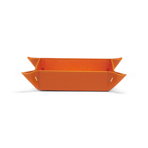 Orange saffiano leather change tray - Santoni - 1