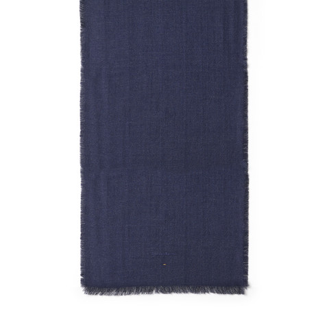 Blue and grey cashmere two-tone scarf - Santoni - 3