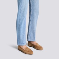 Women's beige suede Carla Driver penny loafer - Santoni - 2