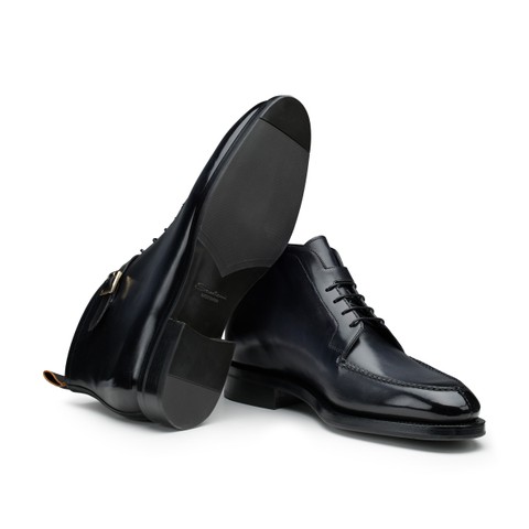 Men's grey leather ankle boot - Santoni - 4