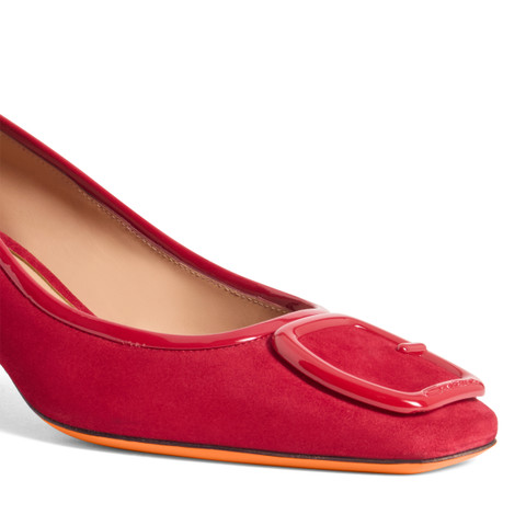 Rote Pumps für Damen aus Wildleder mit mittelhohem Absatz - Santoni - 6