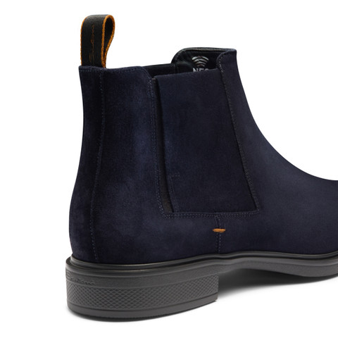 Men's blue suede Easy boot - Santoni - 5