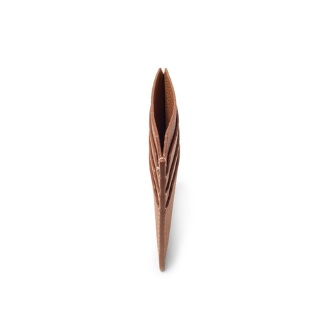 Light brown tumbled leather credit card holder - Santoni - 4