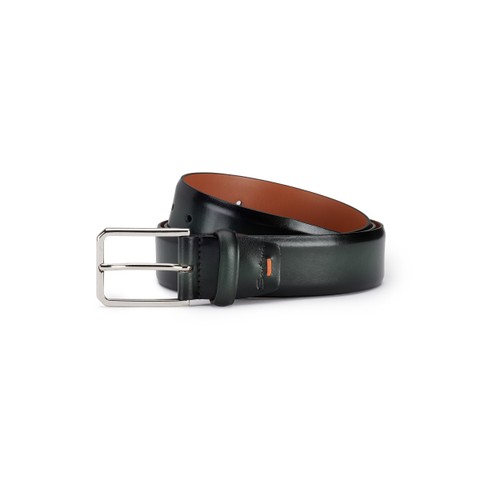 Cintura regolabile in pelle verde - Santoni - 1
